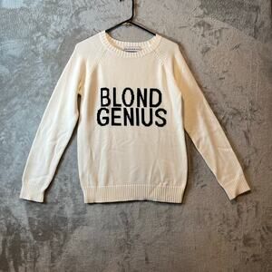 Ellsworth & Ivey‎ Blond Genius Crew Neck Sweater Cream Small Nantucket Preppy